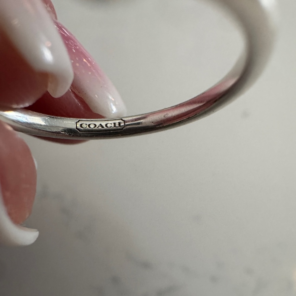 Rare Coach Sterling Silver Heart Ring Sz 7.25 - Picture 6 of 7